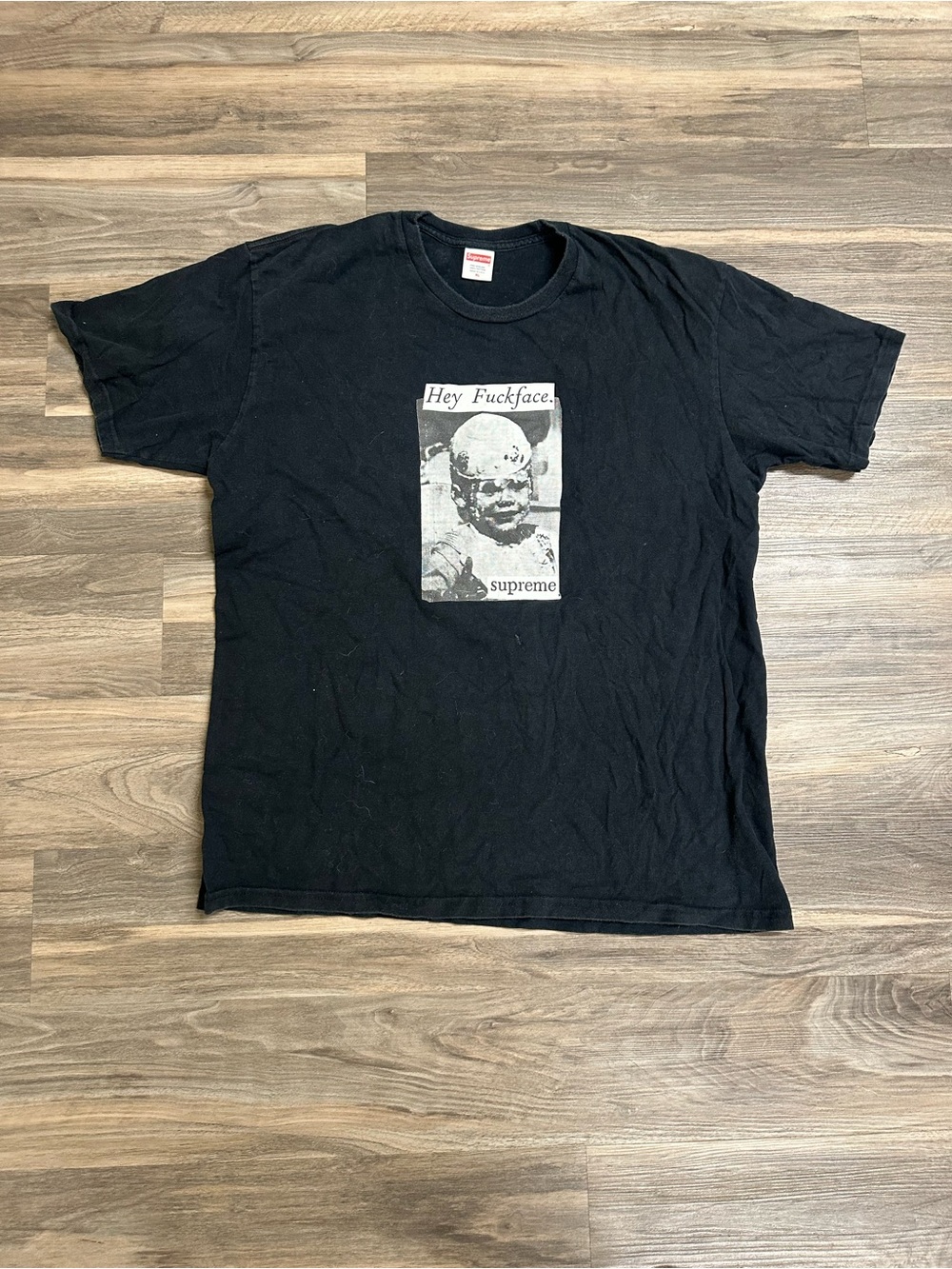 Supreme Hey F*ck Face Graphic Black Cotton T-Shirt